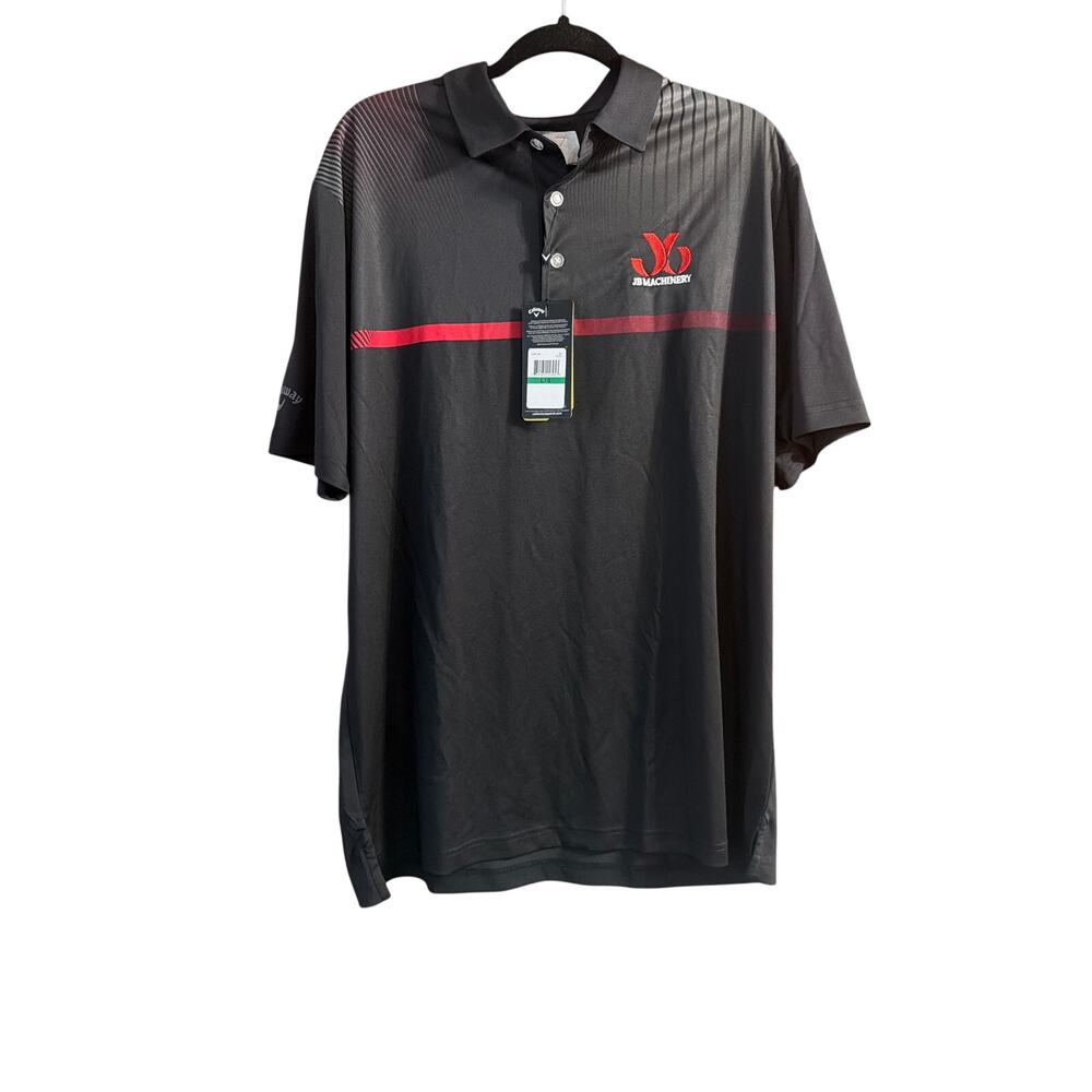 Callaway Men's Black & Red Short Sleeve Polo Shirt Size Large LG L New